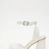 White Twist Front Block Heeled Sandals -Claasyoo Shop 00100036765 ZM
