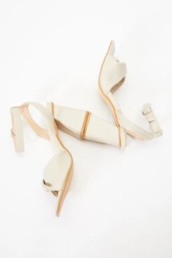 Nude Twist Front Block Heeled Sandals -Claasyoo Shop 00100036767 XS