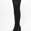 Wide Fit Black Over The Knee Heeled Boots
