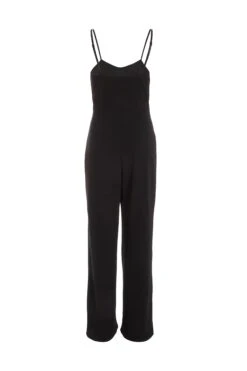Black Diamante Buckle Palazzo Jumpsuit -Claasyoo Shop 00100036814 ZB
