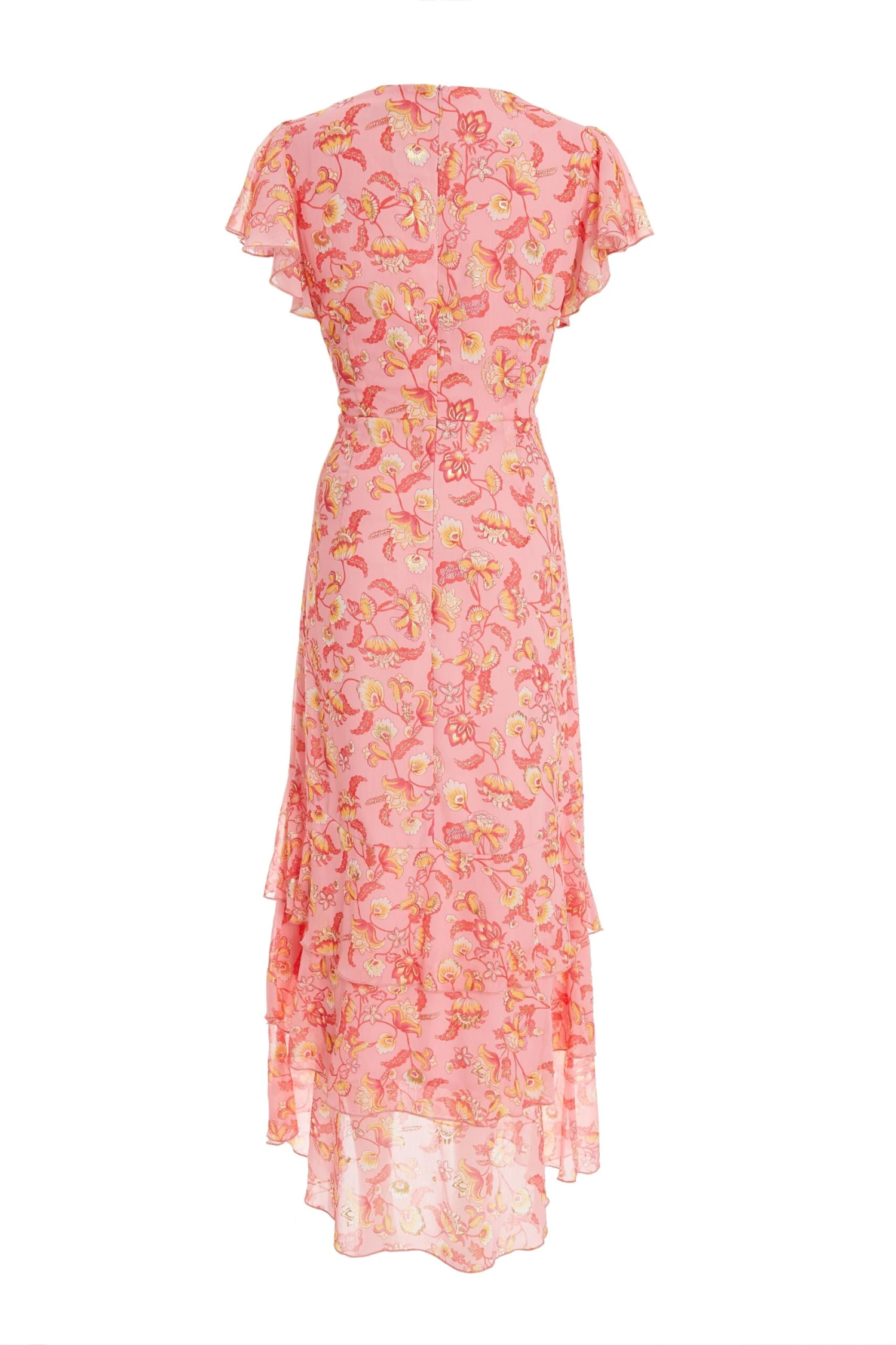 Pink Chiffon Paisley Print Maxi Dress 7 Pink Chiffon Paisley Print Maxi Dress - Image 5