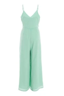 Mint Chiffon Frill Jumpsuit -Claasyoo Shop 00100036836 ZB