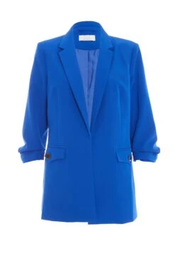 Royal Blue Ruched Tailored Blazer