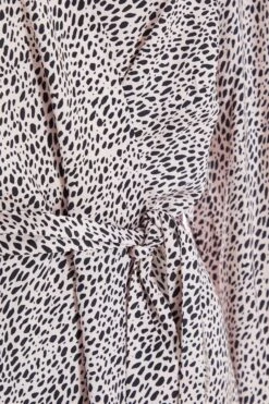 Pink Satin Animal Print Midi Dress 13 Pink Satin Animal Print Midi Dress -Claasyoo Shop 00100036862 ZS