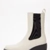Cream Faux Leather Elasticated Western Boots 2 Cream Faux Leather Elasticated Western Boots -Claasyoo Shop 00100036893 ZM