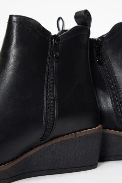 Black Wedge Ankle Boots -Claasyoo Shop 00100036901 ZB