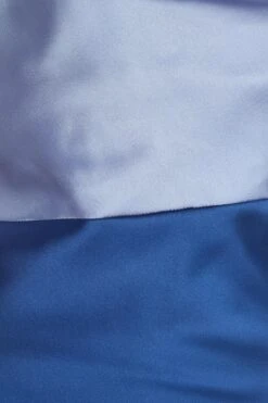 Blue Two Tone Satin Slip Midi Dress -Claasyoo Shop 00100036920 ZS