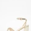 Gold Foil Diamante Block Heeled Sandals -Claasyoo Shop 00100036975 ZM