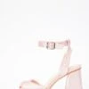 Pink Satin Block Heel Sandals -Claasyoo Shop 00100036981 ZM