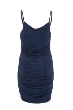 Navy Ruched Bodycon Mini Dress 12 Navy Ruched Bodycon Mini Dress -Claasyoo Shop 00100036986 ZB