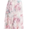 Light Pink Chiffon Floral Tiered Midi Skirt -Claasyoo Shop 00100037025 ZM
