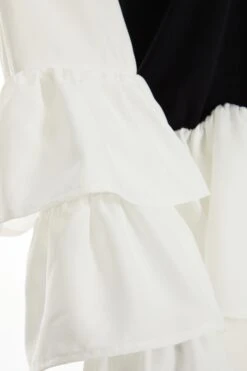 White Corcet Style Frill Shirt -Claasyoo Shop 00100037039 ZS