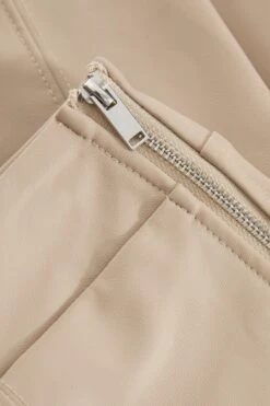 Stone Faux Leather Seam Leggings -Claasyoo Shop 00100037043 ZS