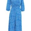Blue Smudge Animal Print Midi Dress 1 Blue Smudge Animal Print Midi Dress -Claasyoo Shop 00100037103 ZM