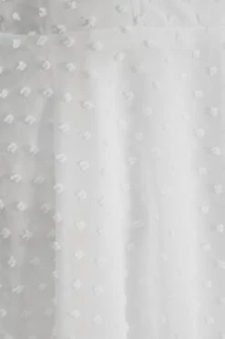 Cream Chiffon Dobby Frill Playsuit -Claasyoo Shop 00100037209 ZS