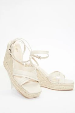 Nude Cross Strap Wedges -Claasyoo Shop 00100037261 XS