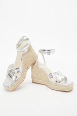 Silver Cross Strap Wedges -Claasyoo Shop 00100037269 XS