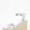 Silver Cross Strap Wedges -Claasyoo Shop 00100037269 ZM