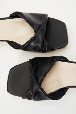 Black Twist Front Wedges -Claasyoo Shop 00100037274 ZB