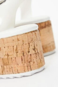 White Faux Leather Sporty Wedges -Claasyoo Shop 00100037278 ZB