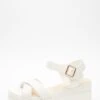 White Faux Leather Cross Strap Wedges 2 White Faux Leather Cross Strap Wedges -Claasyoo Shop 00100037333 ZM