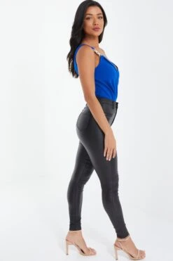 Royal Blue Gold Chain Bodysuit 11 Royal Blue Gold Chain Bodysuit -Claasyoo Shop 00100037340 XS