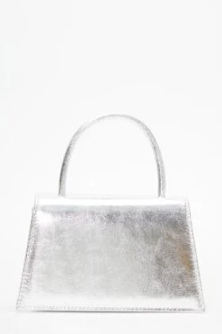 Silver Foil Diamante Bow Mini Tote Bag -Claasyoo Shop 00100037360 ZB