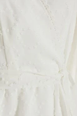 White Chiffon Polka Dot Skater Dress -Claasyoo Shop 00100037366 ZS