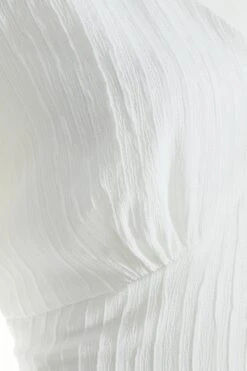 White Textured Tie Back Crop Top 13 White Textured Tie Back Crop Top -Claasyoo Shop 00100037371 ZS