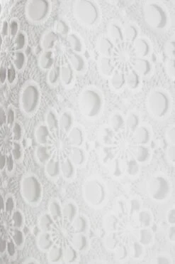 White Crochet Bodycon Mini Skirt -Claasyoo Shop 00100037409 ZS