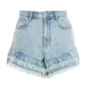 Light Blue Denim Frill Shorts -Claasyoo Shop 00100037430 ZM