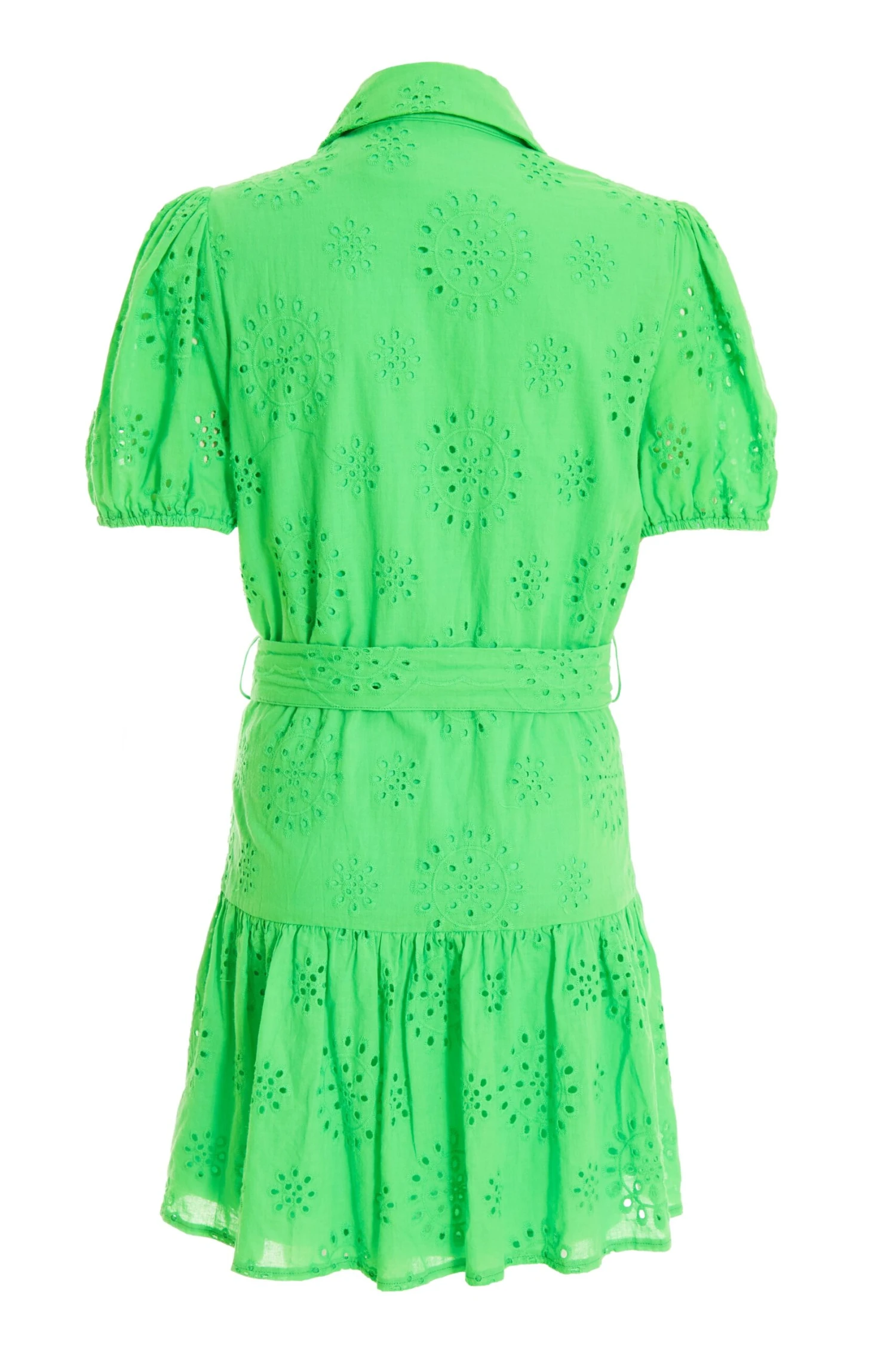 Green Embroidered Mini Shirt Dress 7 Green Embroidered Mini Shirt Dress - Image 5