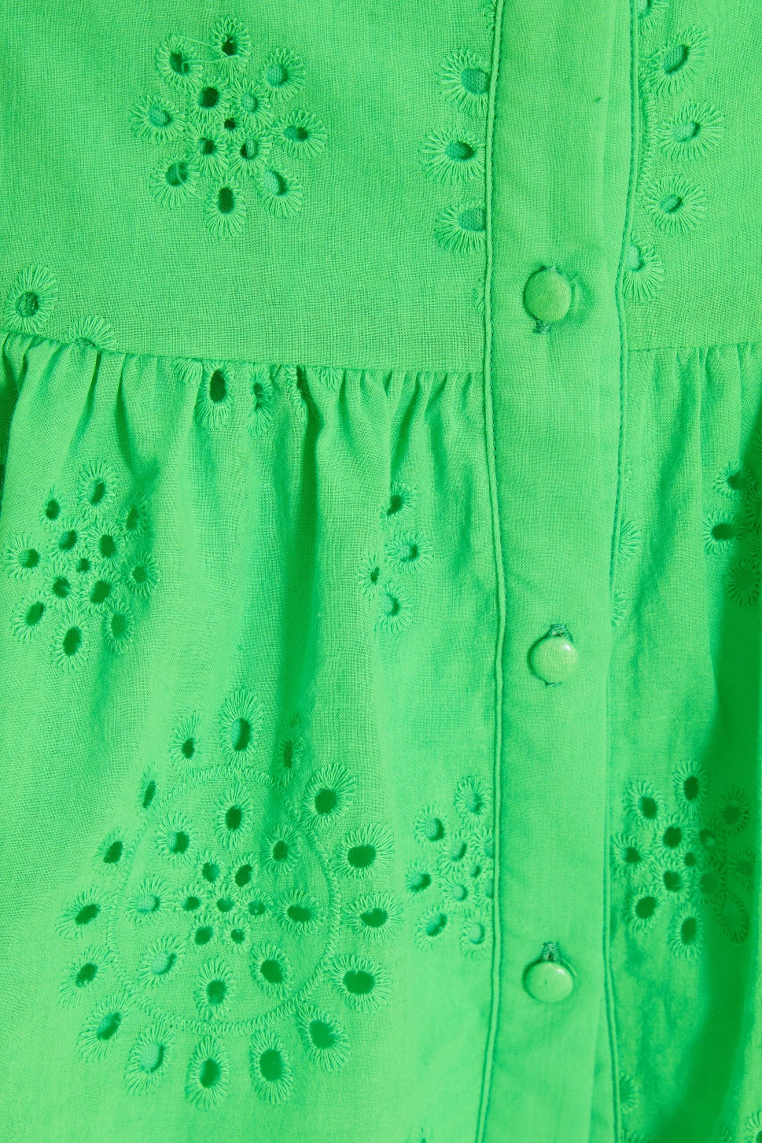 Green Embroidered Mini Shirt Dress 8 Green Embroidered Mini Shirt Dress - Image 6