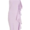 Lilac One Shoulder Frill Midi Dress -Claasyoo Shop 00100037493 ZM