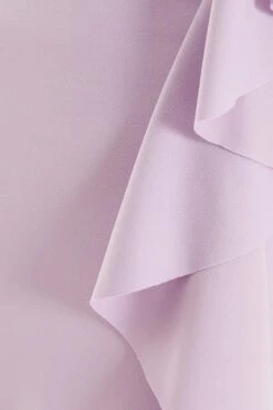 Lilac One Shoulder Frill Midi Dress -Claasyoo Shop 00100037493 ZS