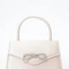 Champagne Satin Diamante Bow Mini Tote Bag 2 Champagne Satin Diamante Bow Mini Tote Bag -Claasyoo Shop 00100037507 ZM