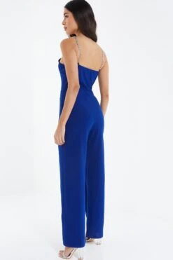 Royal Blue Palazzo Jumpsuit -Claasyoo Shop 00100037571 XB