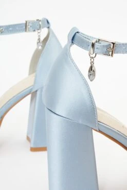 Wide Fit Blue Platform Heeled Sandals -Claasyoo Shop 00100037655 ZB