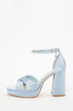 Wide Fit Blue Platform Heeled Sandals