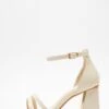Wide Fit Nude Asymmetric Strap Heeled Sandals