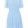 Light Blue Jacquard Skater Dress 2 Light Blue Jacquard Skater Dress -Claasyoo Shop 00100037726 ZM