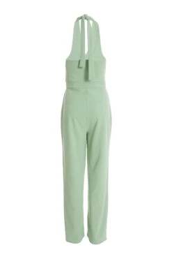 Sage Halter Neck Palazzo Jumpsuit -Claasyoo Shop 00100037800 ZB