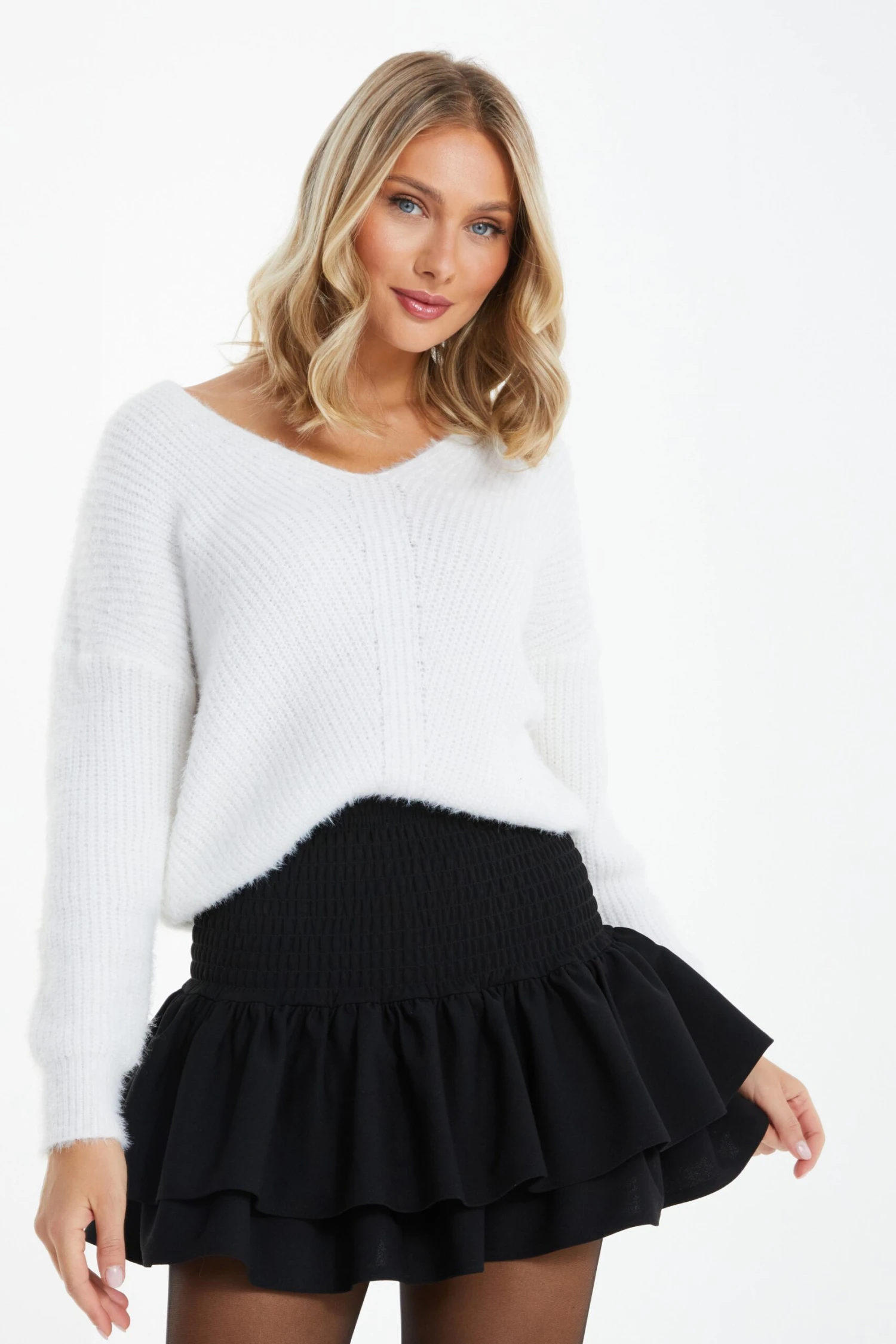 Black Ruched Frill Mini Skirt 4 Black Ruched Frill Mini Skirt - Image 2