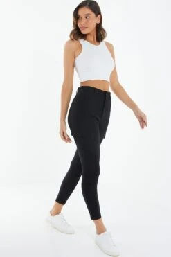 Black Skinny Cargo Trousers -Claasyoo Shop 00100037835 XS