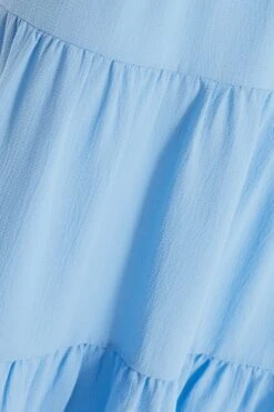 Light Blue Tiered Dip Hem Midi Dress 13 Light Blue Tiered Dip Hem Midi Dress -Claasyoo Shop 00100037839 ZS