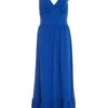 Royal Blue Tie Midaxi Dress -Claasyoo Shop 00100037875 ZM