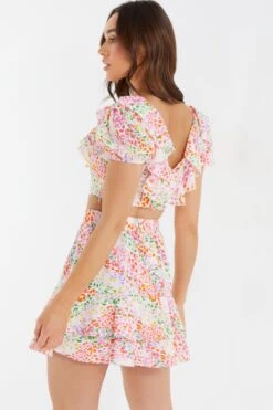 Multicoloured Animal Print Mini Skirt -Claasyoo Shop 00100038009 XB