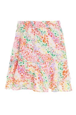 Multicoloured Animal Print Mini Skirt -Claasyoo Shop 00100038009 ZB