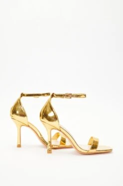Gold Foil Heeled Sandals 11 Gold Foil Heeled Sandals -Claasyoo Shop 00100038014 XS