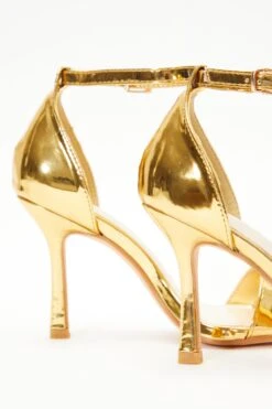 Gold Foil Heeled Sandals 12 Gold Foil Heeled Sandals -Claasyoo Shop 00100038014 ZB